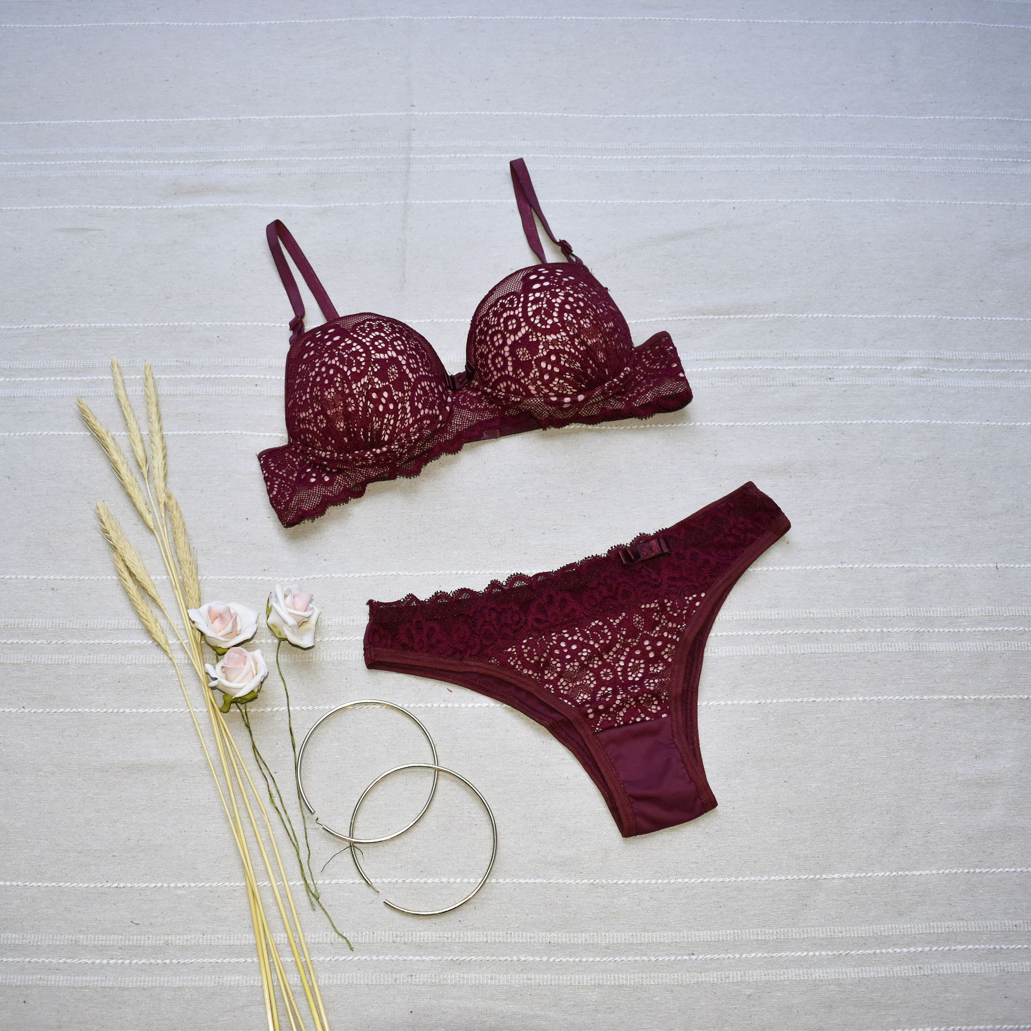 Conjunto Lingerie Luxo Bicolor De Renda Clube Ntima