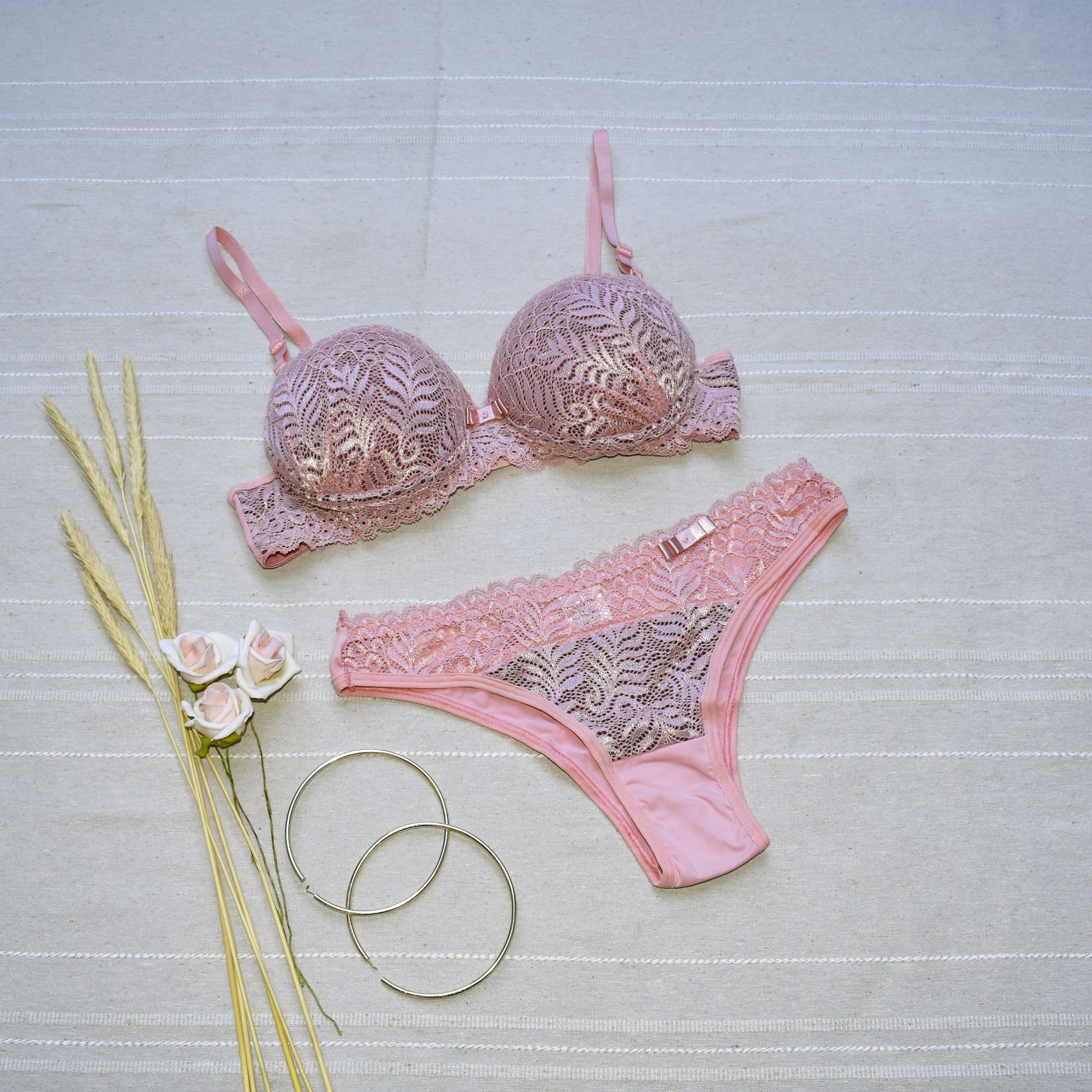 Conjunto Lingerie Luxo Bicolor De Renda Clube Ntima