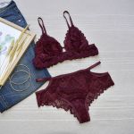 Conjunto De Lingerie Sem Bojo Bralette Luxo Em Renda