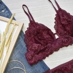 Conjunto De Lingerie Sem Bojo Bralette Luxo Em Renda