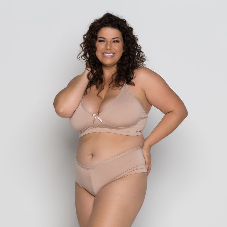 Conjunto de Lingerie Plus Size Preto ou Bege - MF1400