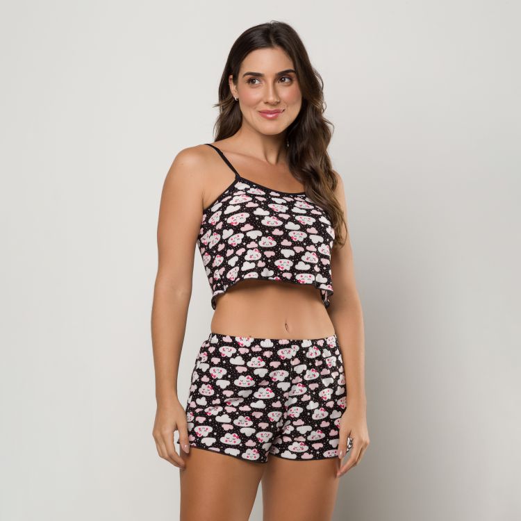 Baby Doll Cropped Liganete Estampado