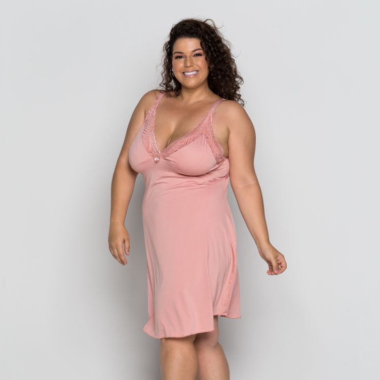 Camisola Plus Size Amamentação Luxo Microfibra