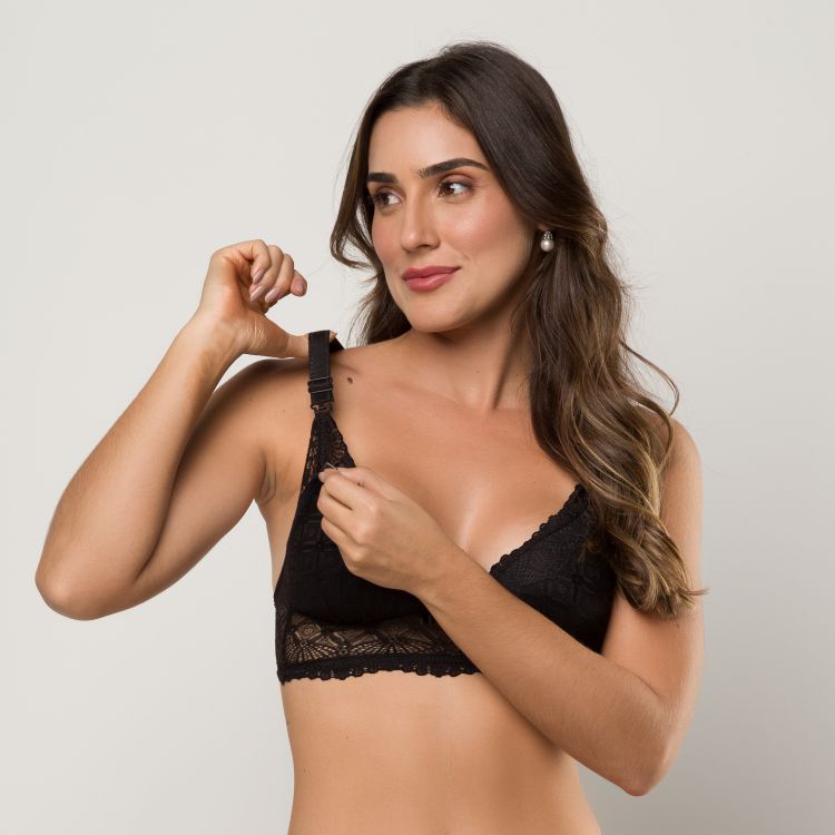 Sutiã Amamentação Luxo Renda com Bojo