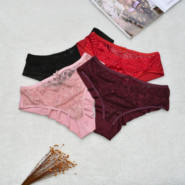 Calcinha Plus Size Fio Duplo Microfibra e Renda