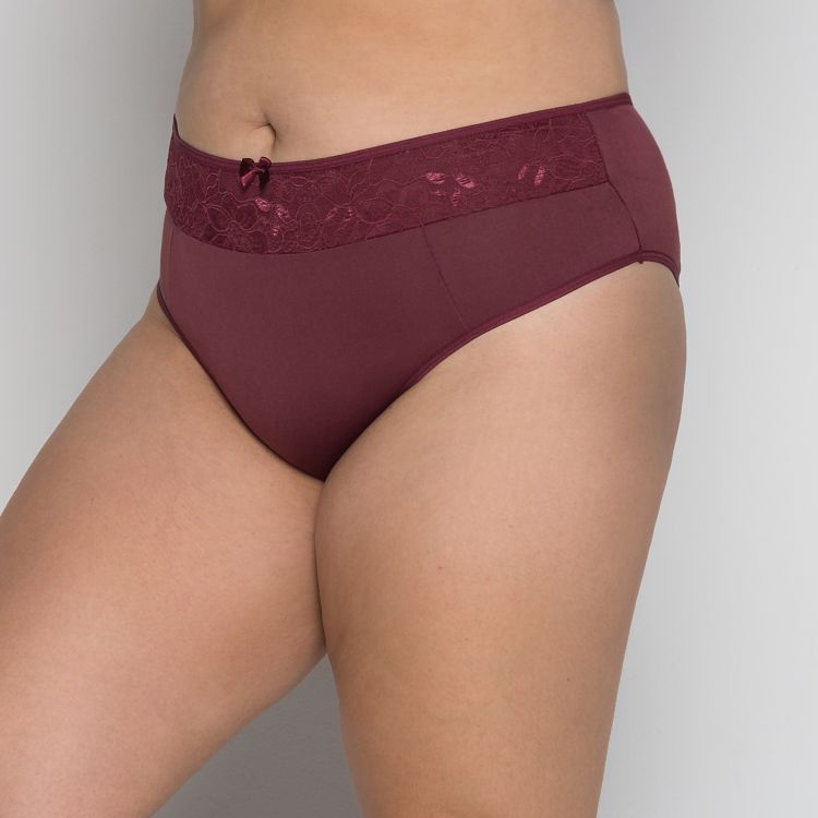 Calcinha Plus Size Cintura Alta Microfibra Renda