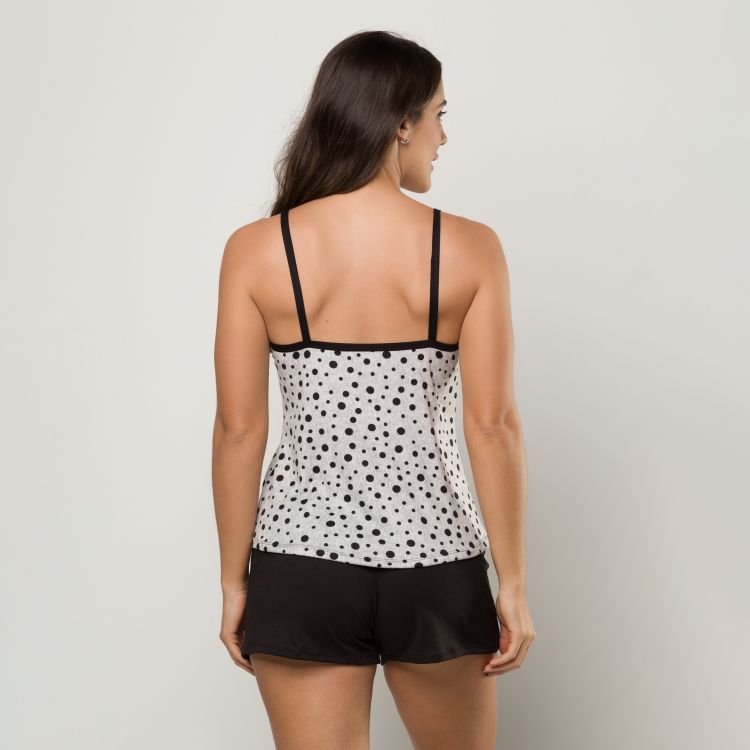 Pijama Baby Doll em Suedine Estampado