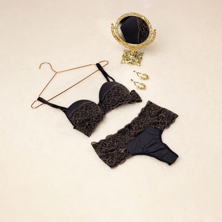 Conjunto De Lingerie Luxo Micro e Renda Bicolor