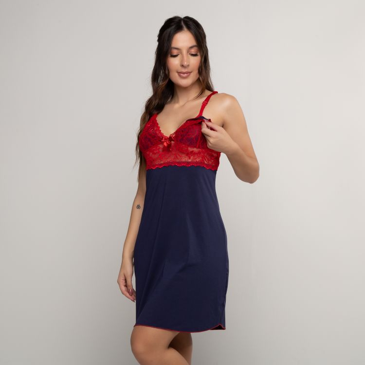 Camisola Amamentação Micro e Renda