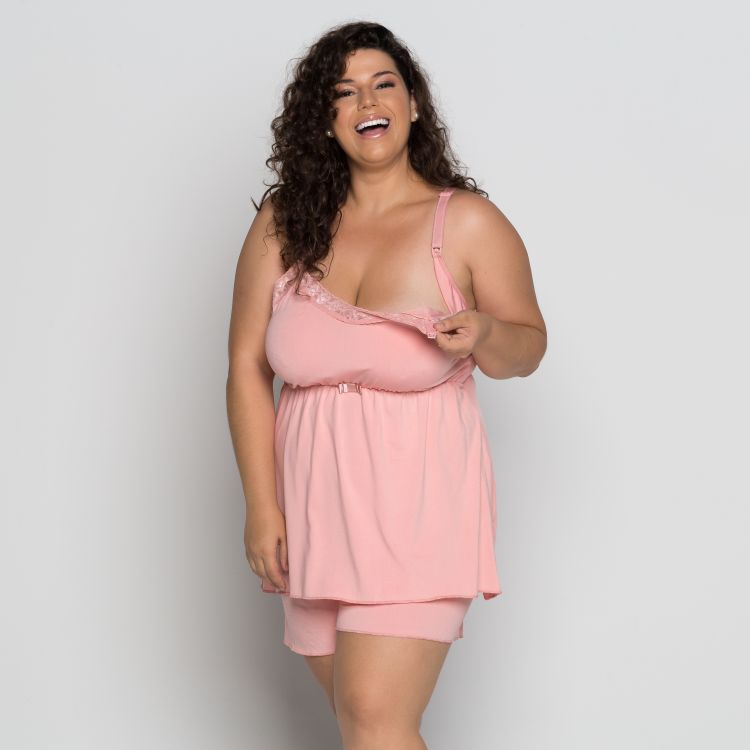 Short Doll Amamentação Microfibra Plus Size