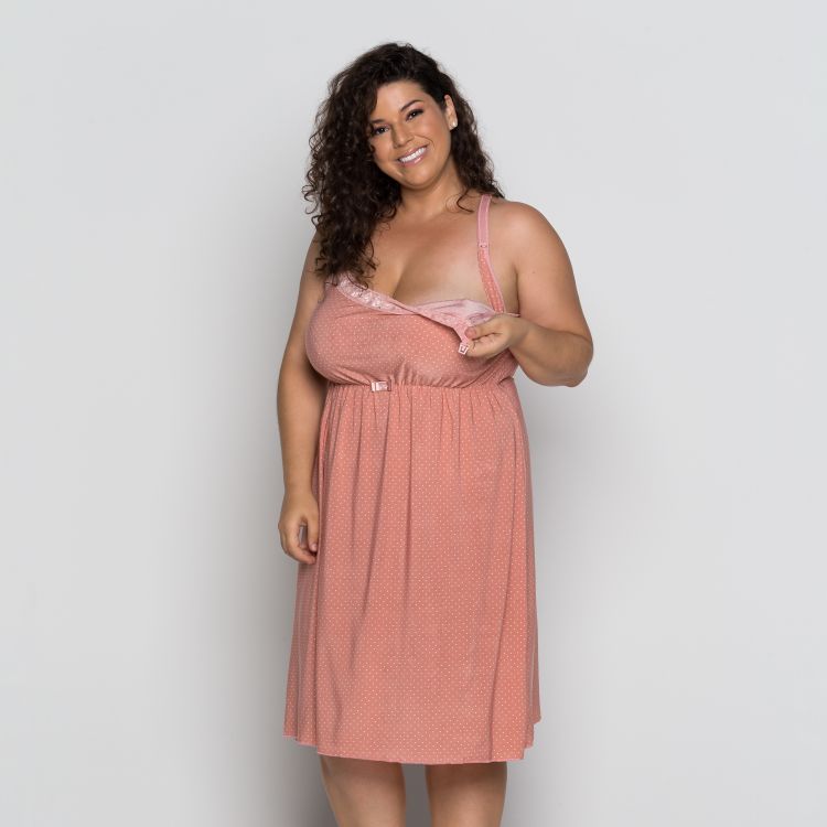 Camisola Longuete Amamentação Plus Size