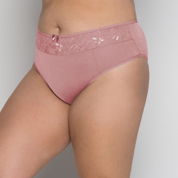 Calcinha Plus Size Cintura Alta Microfibra Renda