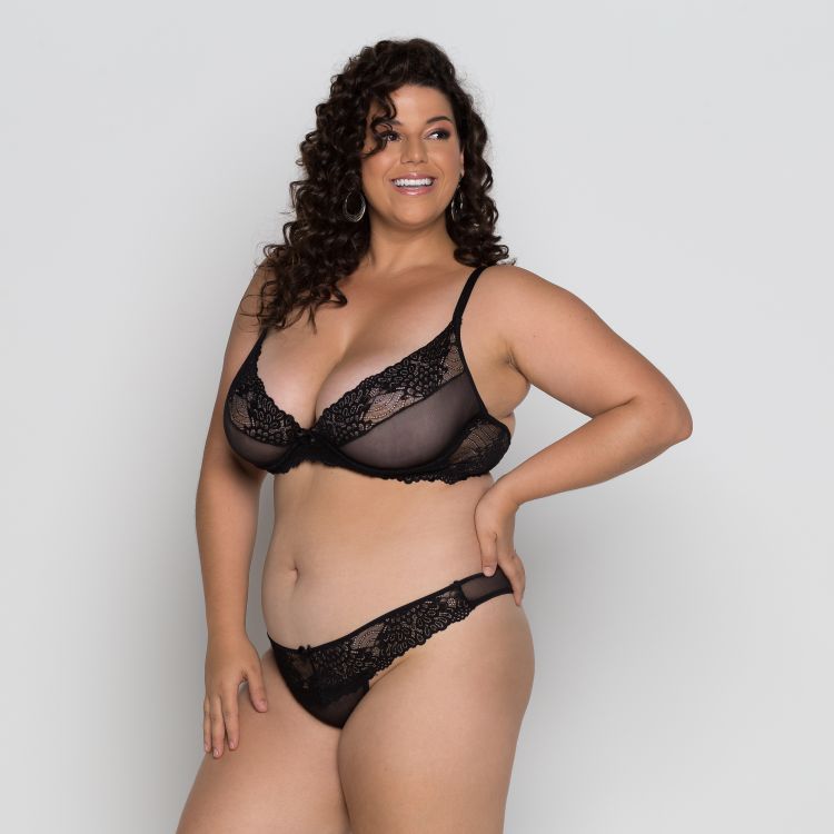 Conjunto Plus Size Sexy Transparência Sem Bojo