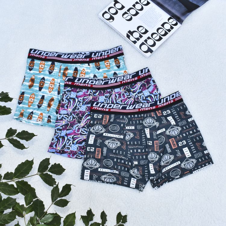 Kit 03 Cuecas Boxer Elastic Estampada